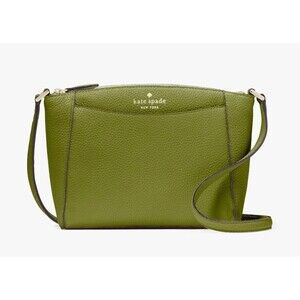 New Kate Spade Monica Pebbled Leather Crossbody Kelp Forest